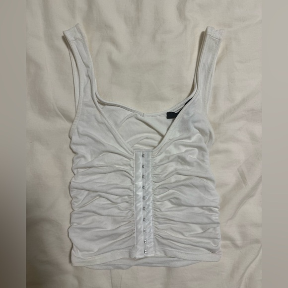 Forever 21 White Ruched Crop Top - Picture 2 of 7